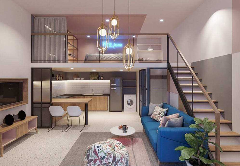 Ngôi nhà cấp 4 nông thôn có gác lửng hiện đại