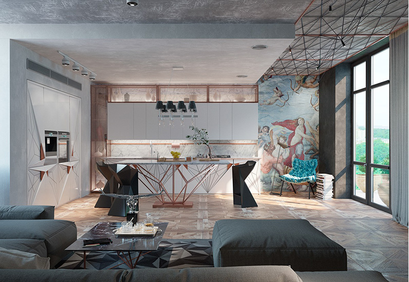 Mẫu phòng khách tông màu nhẹ nhàng