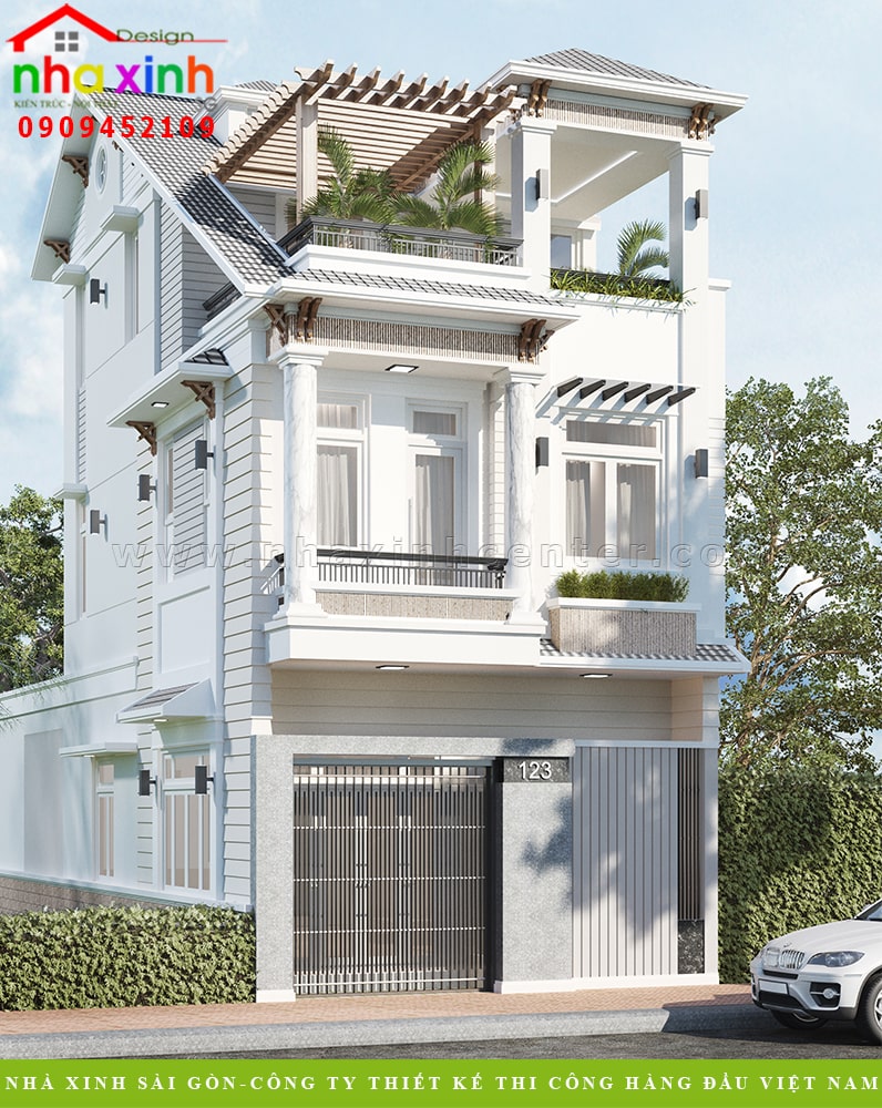 Top 10 Mẫu Nhà Phố Tân Cổ Điển Đẹp Được Yêu Thích Nhất