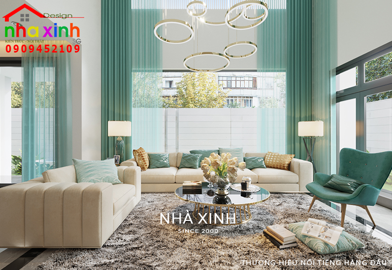 Thiết kế phòng khách biệt thự hiện đại đẹp