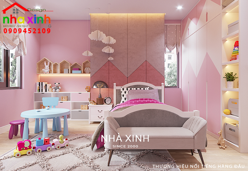 Thiết kế phòng ngủ con gái đẹp