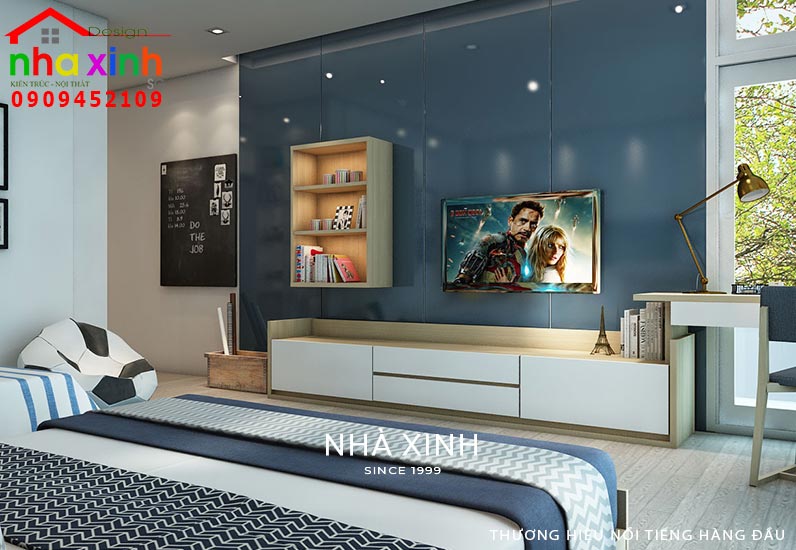 Nội thất phòng ngủ đôi tông màu trầm ấm