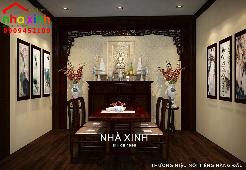 Phòng thờ biệt thự sang trọng