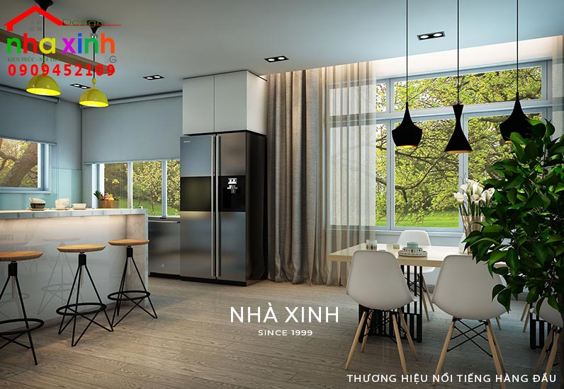 Phòng khách biệt thự hướng sân vườn