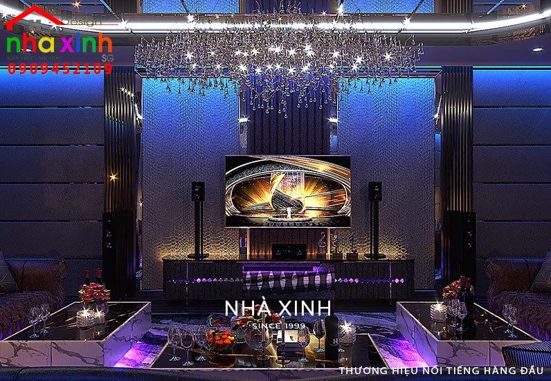 Phòng karaoke cực cuốn với hệ thống đèn led lung linh