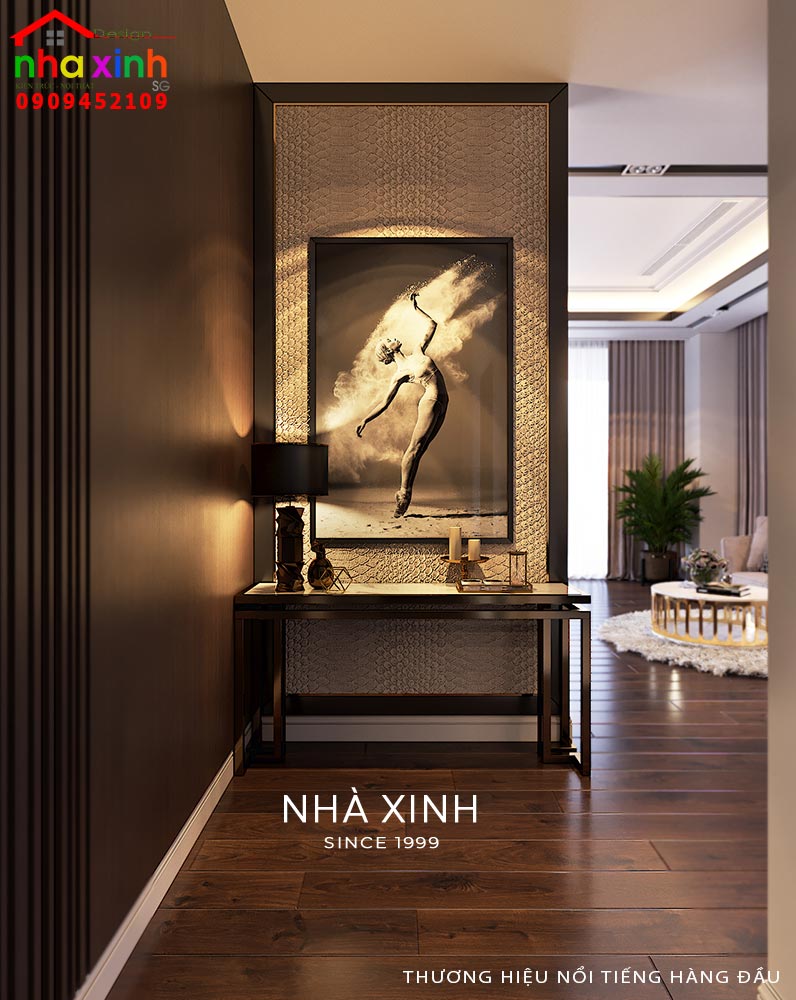 Bức tường được trang trí tranh nghệ thuật cuốn hút