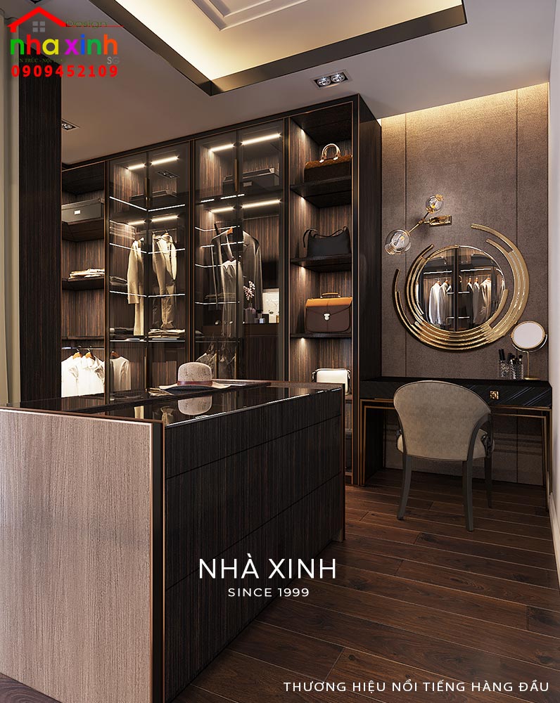 Khu vực thay đồ trong phòng ngủ master