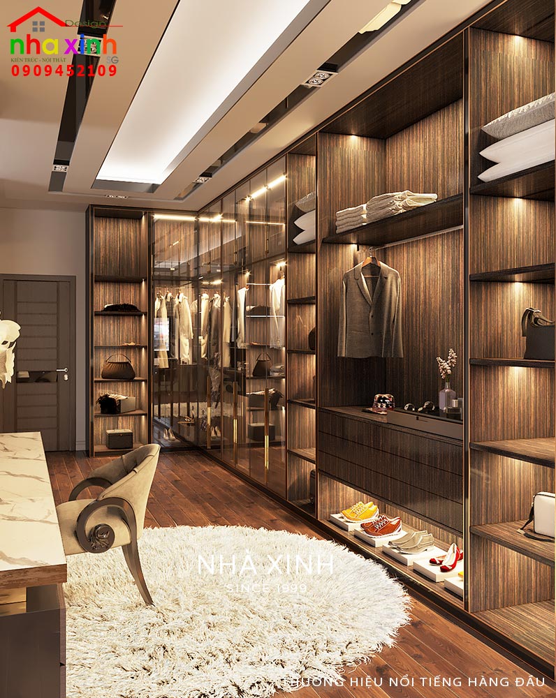 Khu vực tủ đồ, bàn trang điểm sang trọng