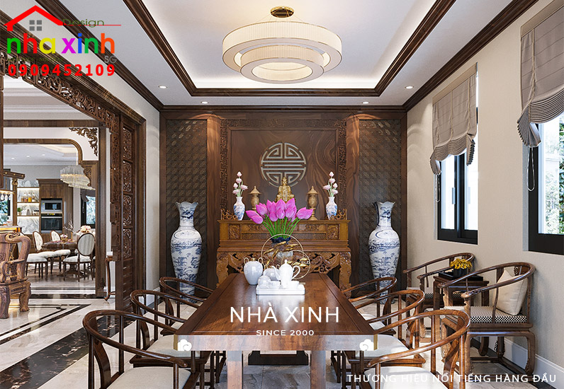 Nội thất phòng thờ trang trọng