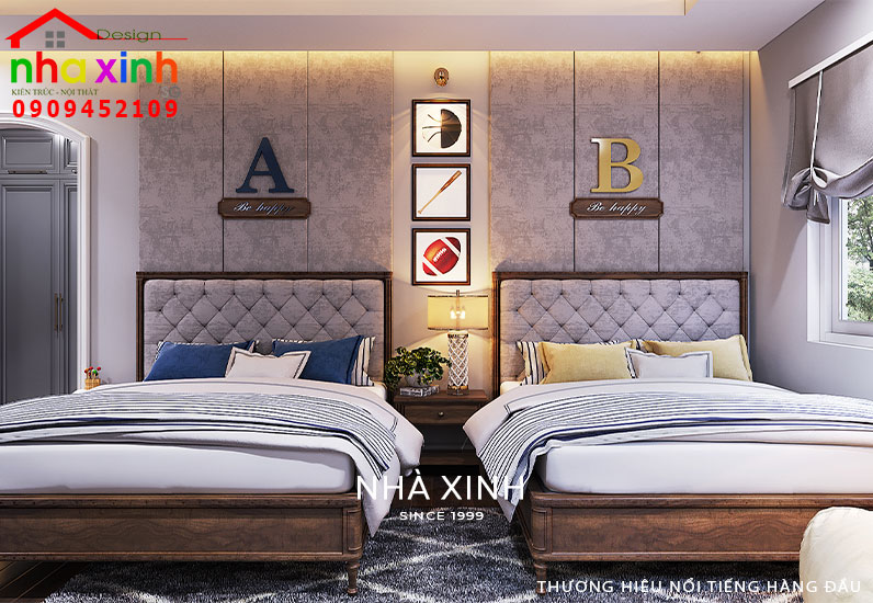 Thiết kế phòng ngủ đôi được thiết kế sang trọng