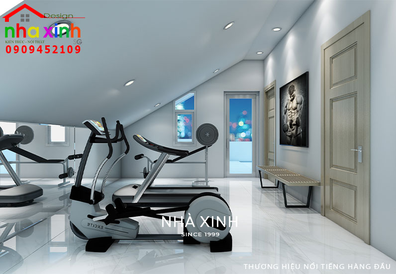 Không gian phòng gym được thiết kế sang trọng