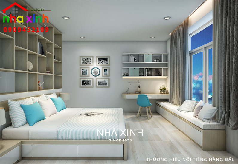 Phòng ngủ được thiết kế tối ưu về không gian 