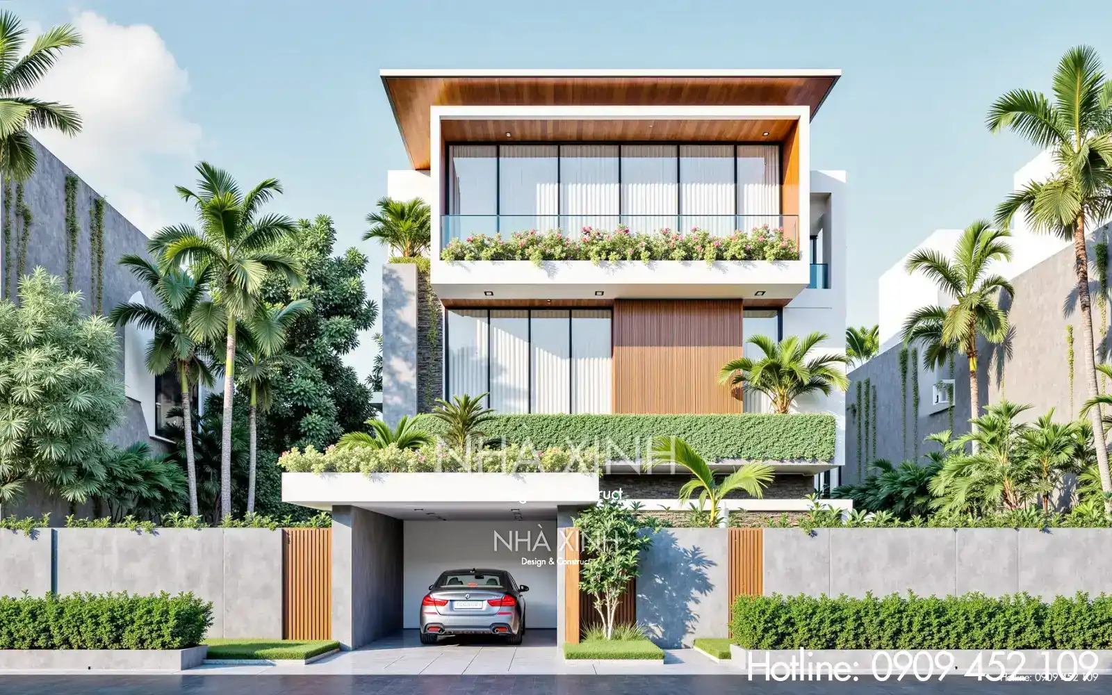 Biệt thự hiện đại 3 tầng BT-0218 với thiết kế tối giản và không gian mở