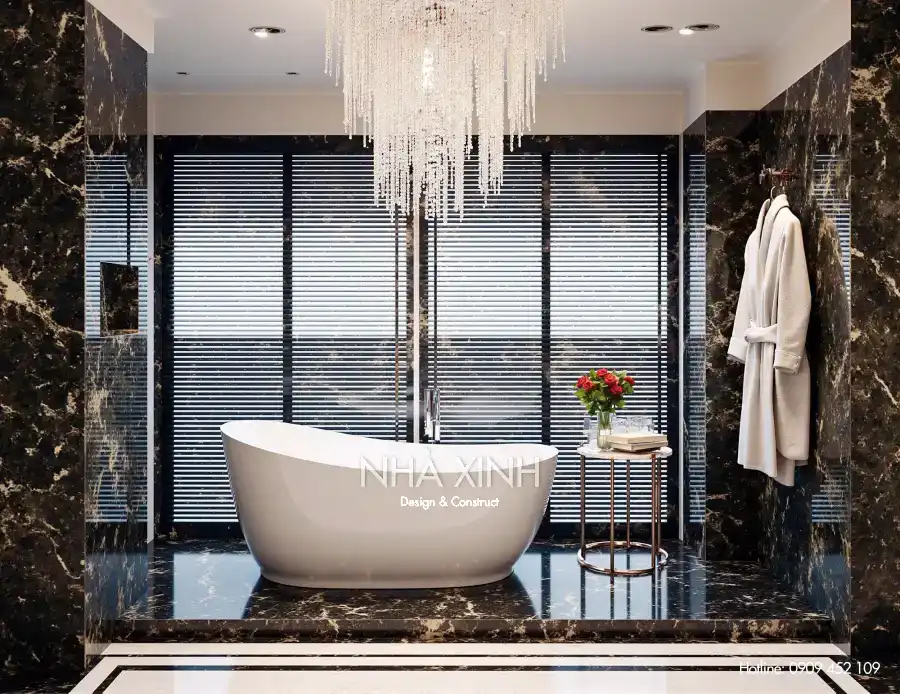 Phòng khách biệt thự BT-0230 với không gian rộng thoáng và nội thất hiện đại.