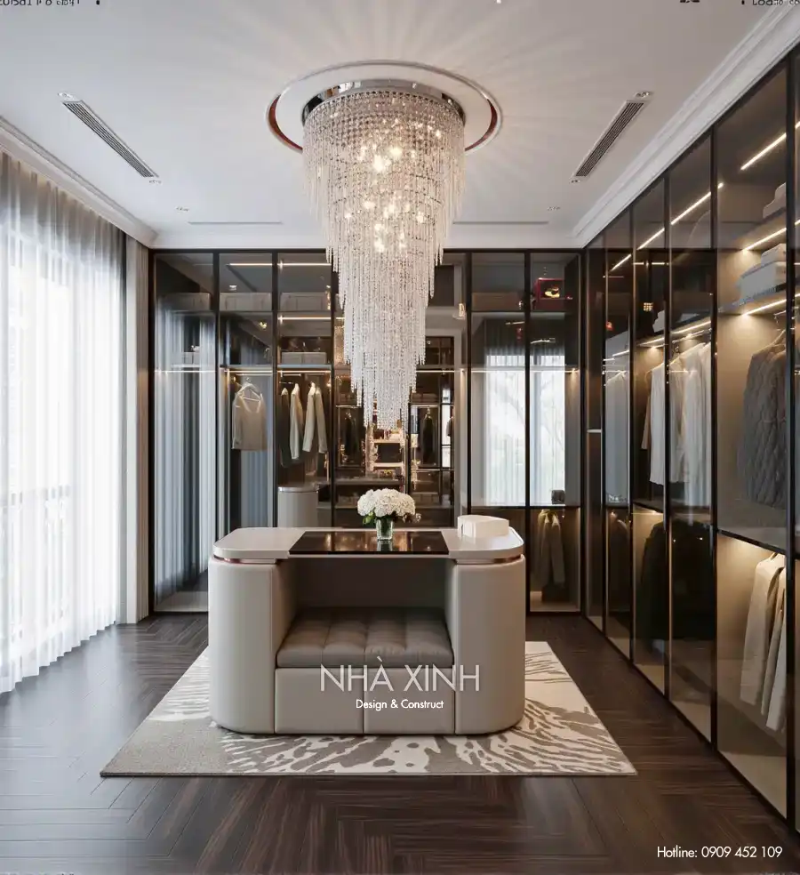 Phòng tắm biệt thự BT-0230 với bồn tắm sang trọng và thiết kế tối giản.