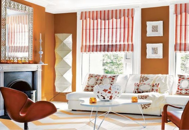 Thiết kế nội thất nhà đẹp với điểm nhấn gam màu cam