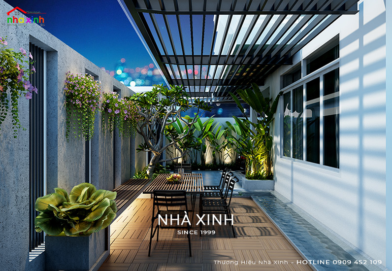 Góc tiểu cảnh xanh mát tạo không gian thư giản tuyệt vời