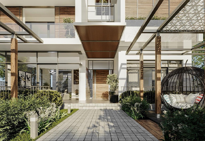 Khuôn viên sân vườn biệt thự nghỉ dưỡng