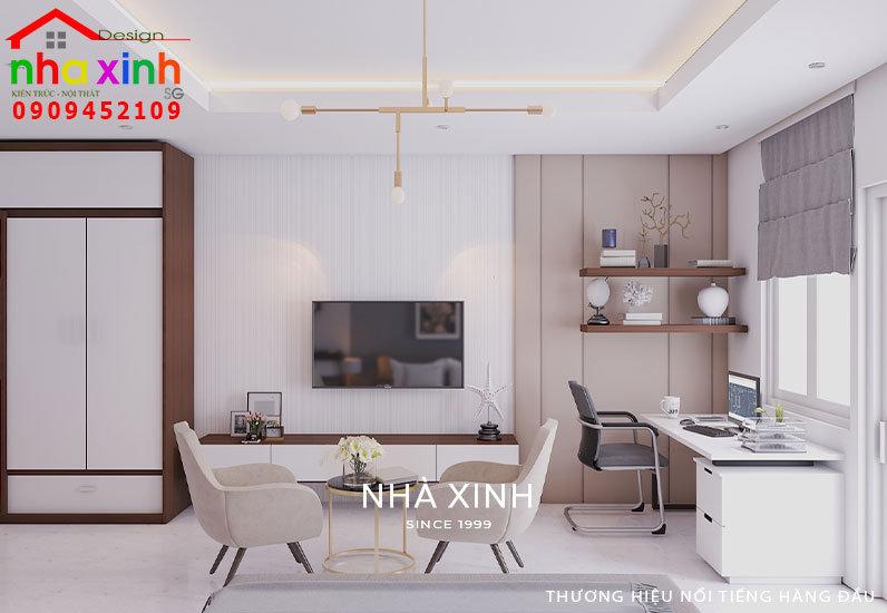 Thiết kế nội thất phòng ngủ thứ 3 lầu 1 tiện nghi