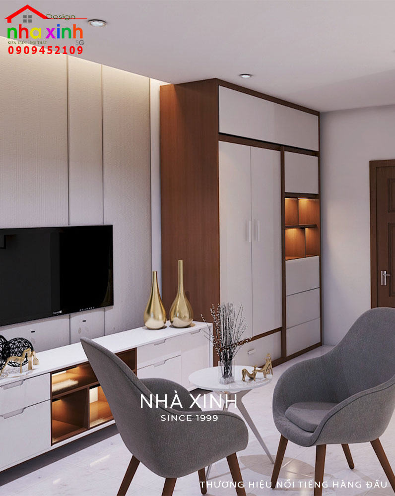 Thiết kế phòng ngủ mang hơi hướng hiện đại