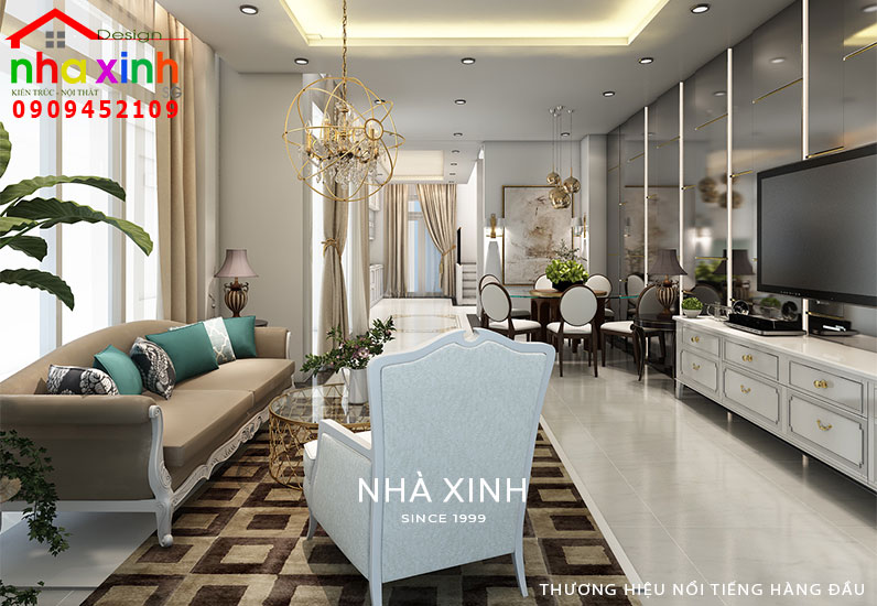 Thiết kế phòng khách biệt thự hiện đại