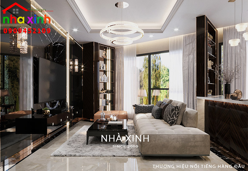 Kiến trúc phòng khách nội thất biệt thự đẹp hiện đại