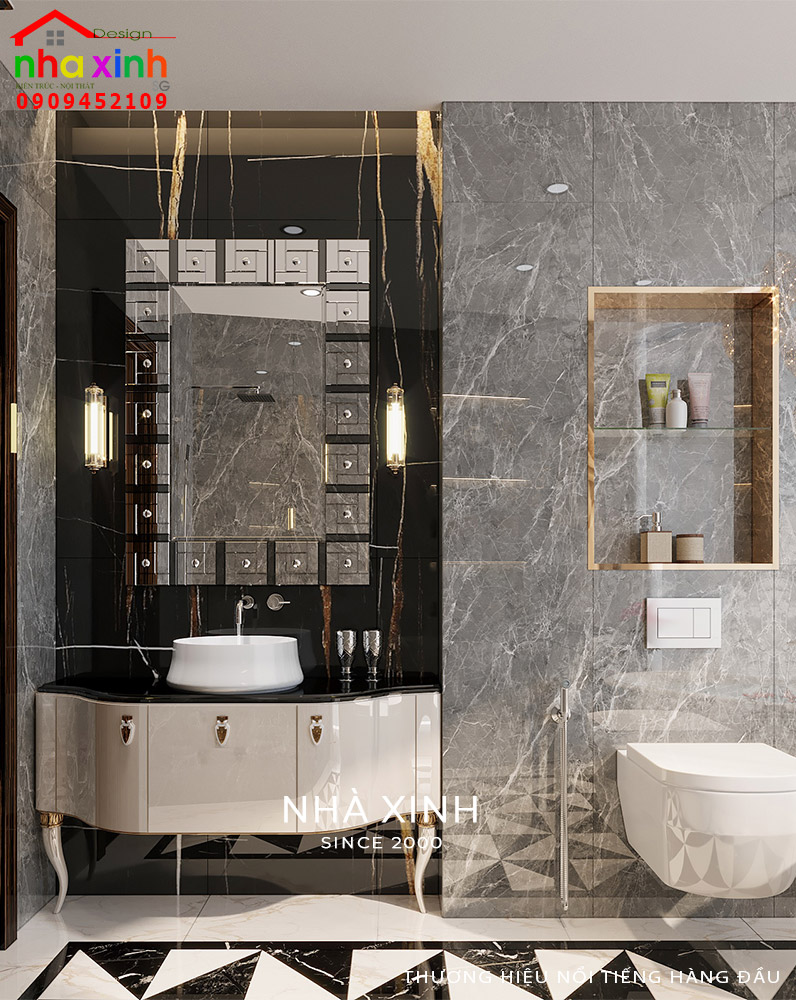 Nội thất phòng vệ sinh với hơi hướng phong cách châu  Âu