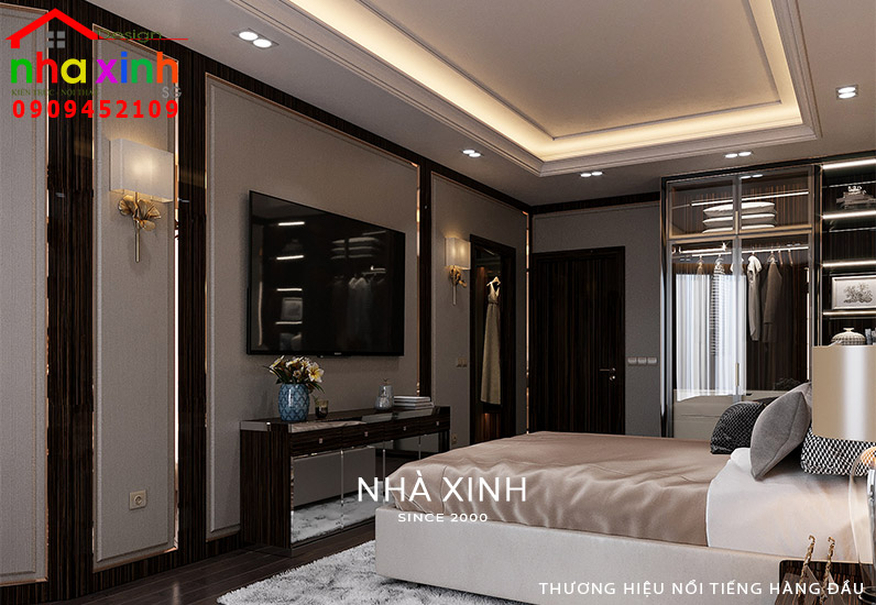 Bố trí nội thất phòng ngủ biệt thự hiện đại đẹp