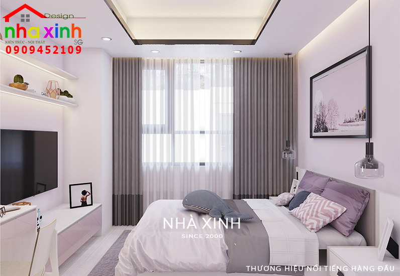 Thiết kế nội thất phòng ngủ nhẹ nhàng, mềm mại