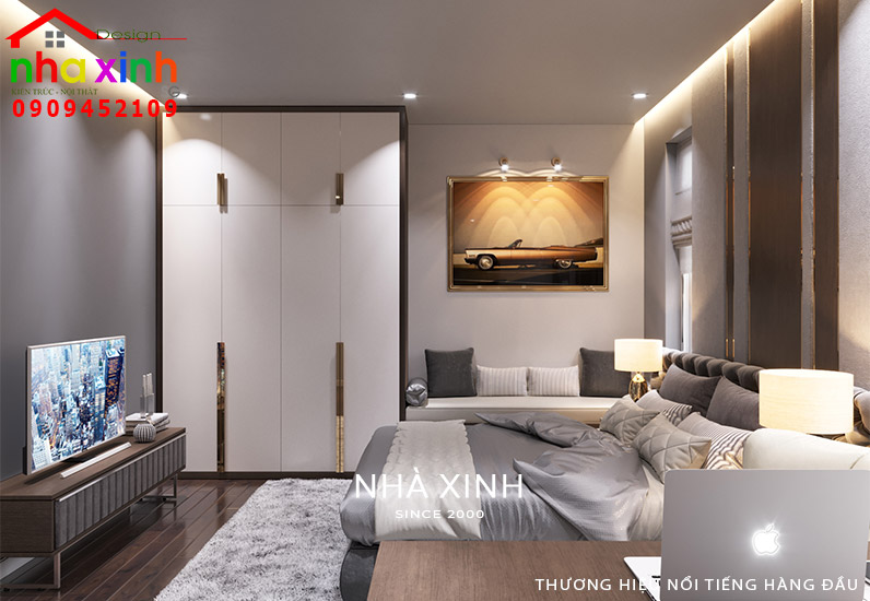 Phòng ngủ được thiết kế hướng đến sự đơn giản và tinh tế