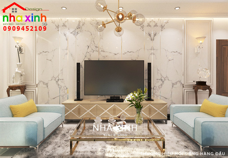 Phòng giải trí mẫu nội thất tân cổ điển biệt thự đẹp