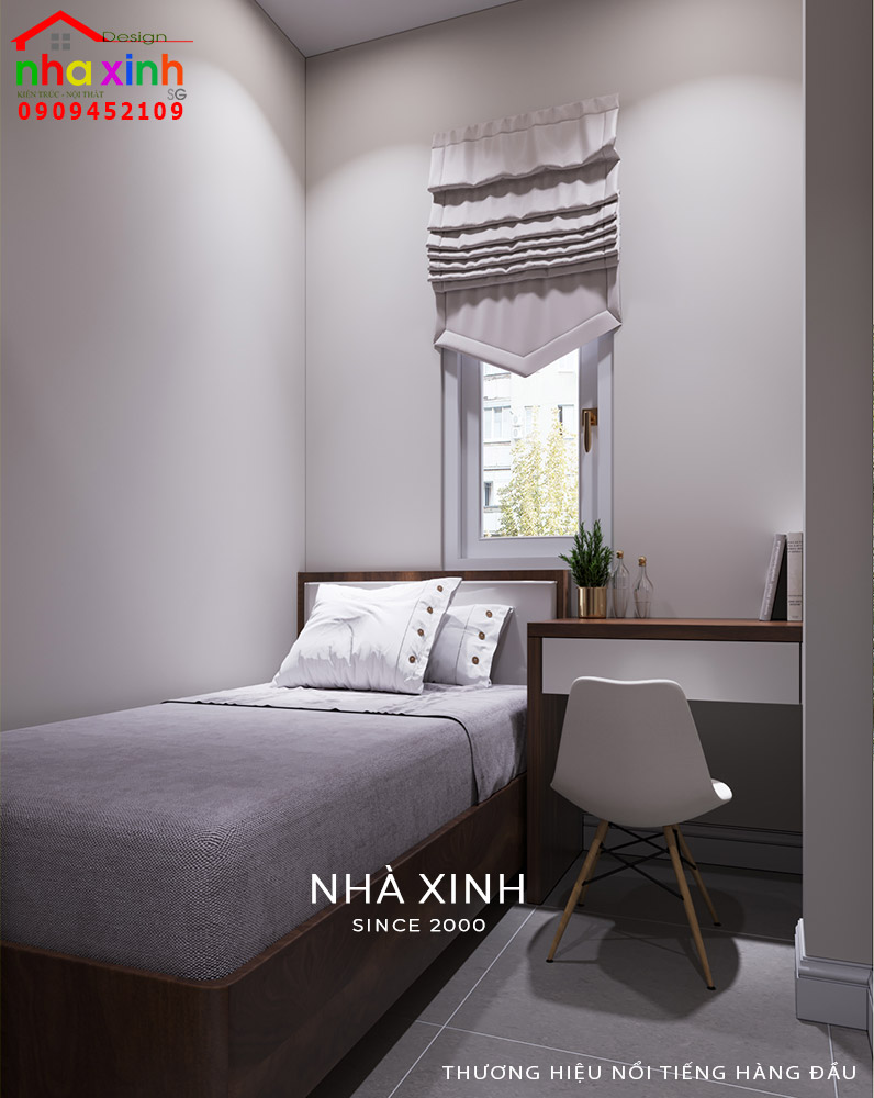 Thiết kế phòng ngủ cho người giúp việc theo phong cách tối giản