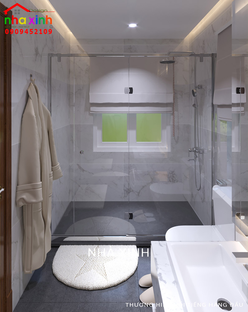 Thiết kế không gian mở mang đến sự thông thoáng và tiện nghi cho phòng WC