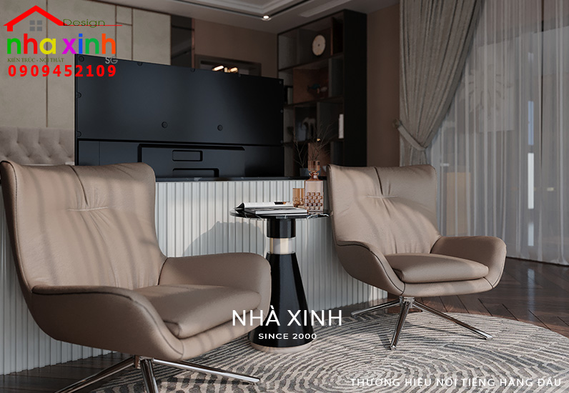 Góc thư giãn được thiết kế ngắm trọn khung cảnh bên ngoài