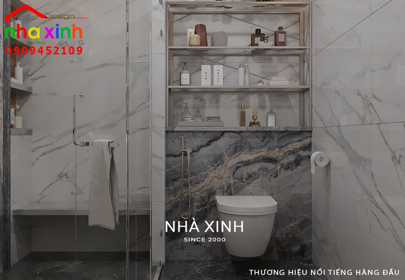 Phòng tắm được thiết kế tích hợp khu vực phòng tắm đứng
