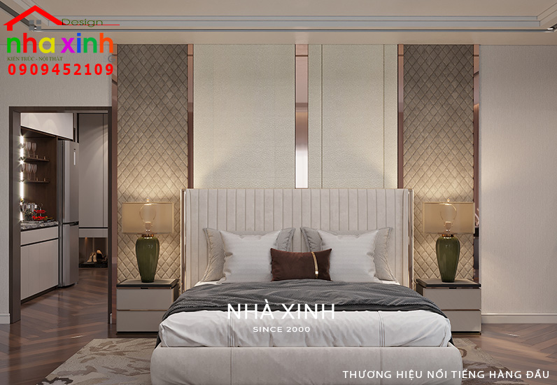 Phòng ngủ đẹp trong thiết kế nội thất căn hộ Penthouse sang trọng