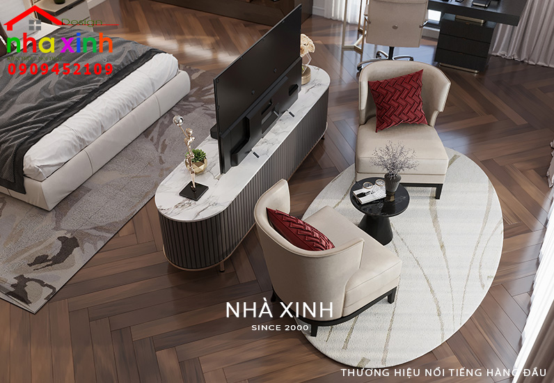 Góc view thư giãn tuyệt vời được bố trí gần cạnh khung cửa kính lớn