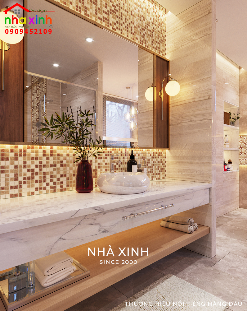 Phòng tắm rộng rãi, tiện nghi