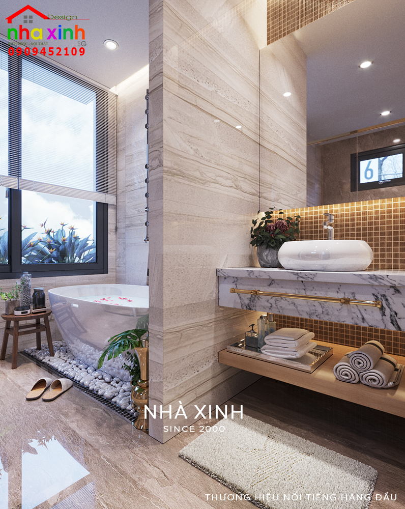 Không gian phòng tắm trong phòng ngủ master