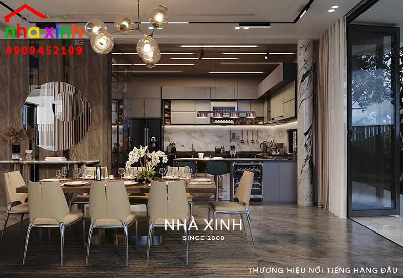 Phòng bếp biệt thự hiện đại đẹp