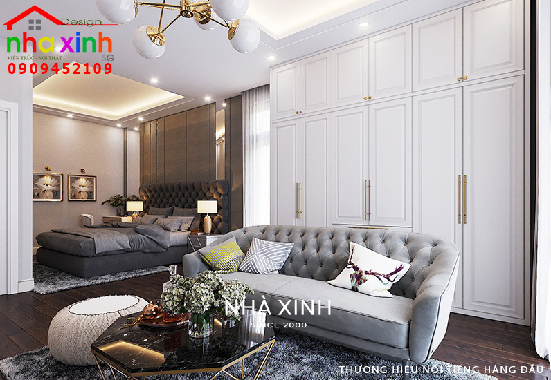 Bố trí nội thất phòng ngủ sang trọng 