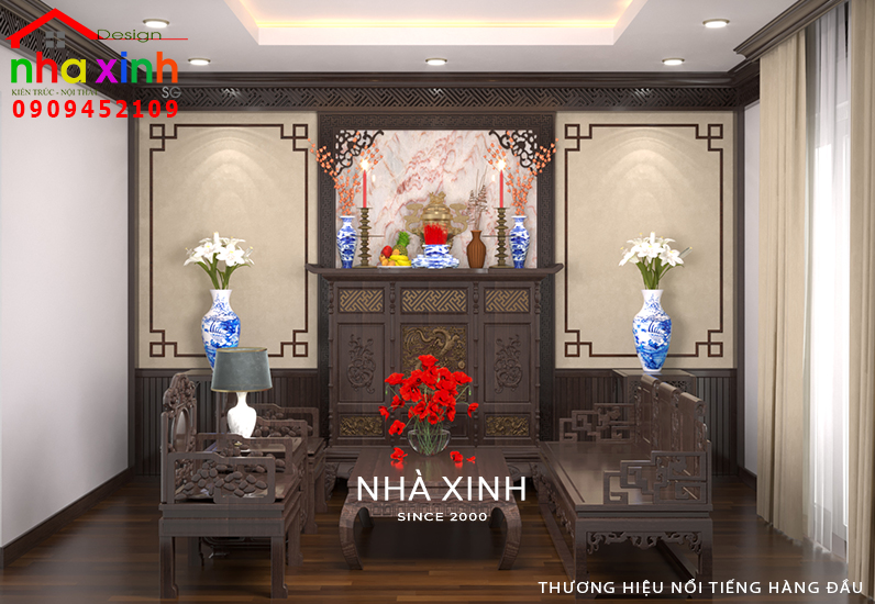 Nội thất phòng thờ trang trọng
