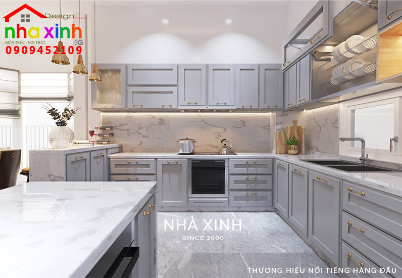 Nội thất phòng bếp biệt thự sang trọng