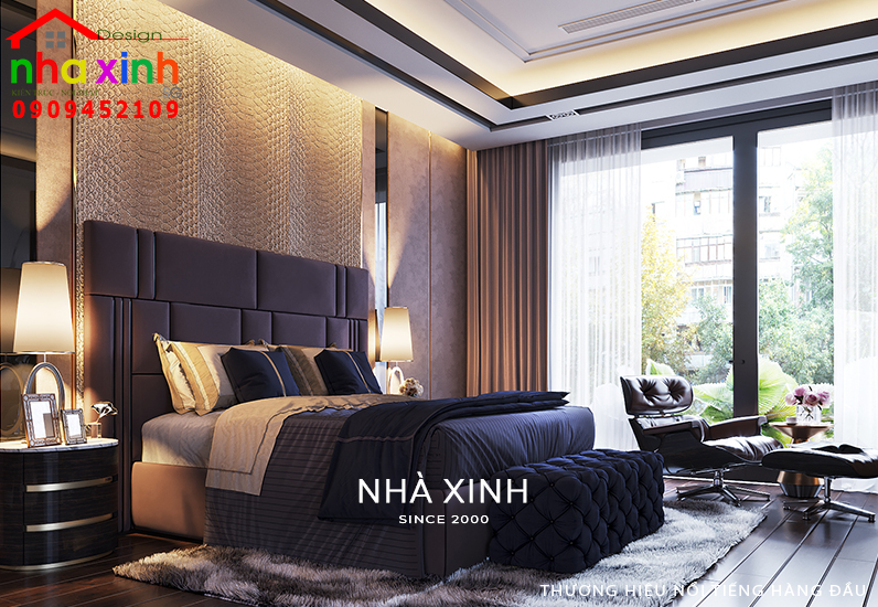 Không gian phòng ngủ nội thất biệt thự đẹp