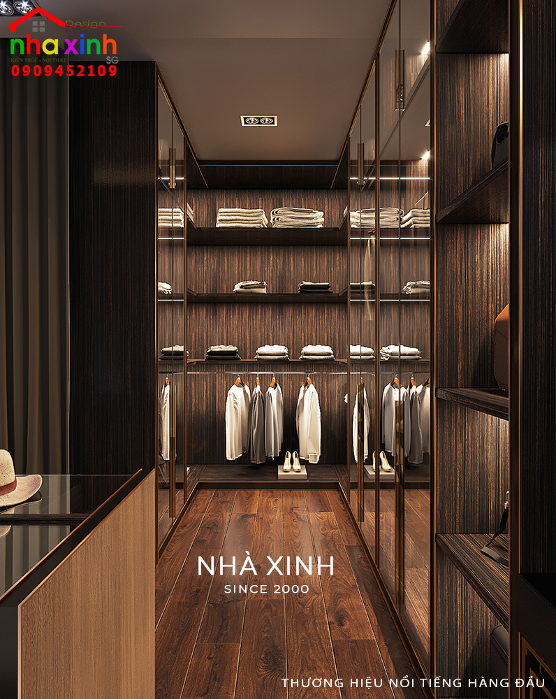 Phòng thay đồ nội thất biệt thự đẹp hiện đại