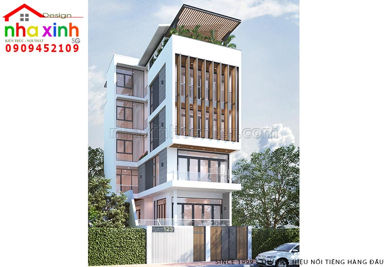 Thiết Kế Nhà Phố Nhiều Kính | Ông Nhã | Tiệm Vàng Hoàng Anh | Biên Hòa | NP-193