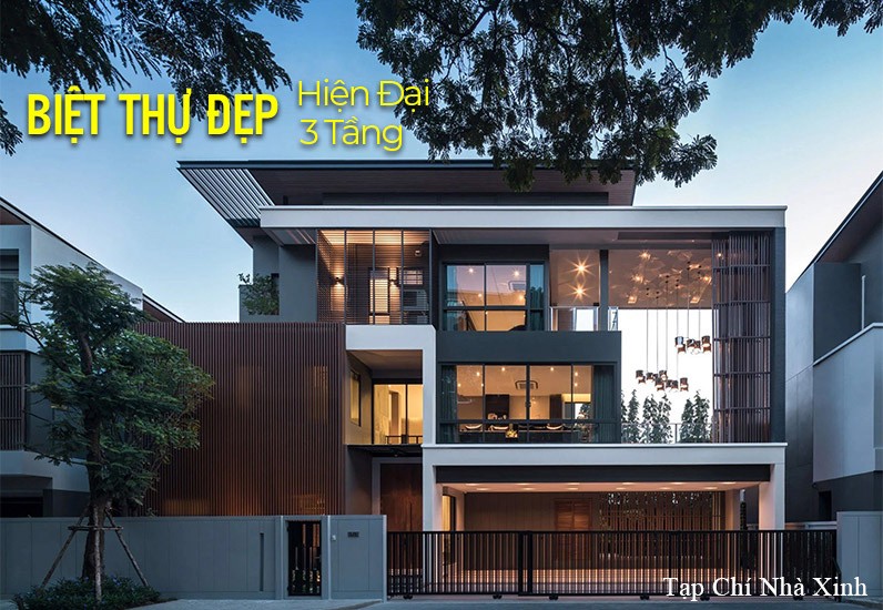 Thiết Kế Biệt Thự Đẹp Hiện Đại 3 Tầng 10x20m Có Hồ Bơi